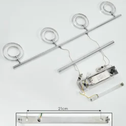 Suspension Ogoki LED Chrome, 4 lumières