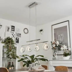 Suspension Ogoki LED Chrome, 4 lumières