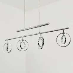 Suspension Ogoki LED Chrome, 4 lumières