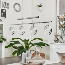 Suspension Ogoki LED Chrome, 4 lumières