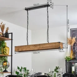 Suspension Olomouc Écru, Noir, 4 lumières