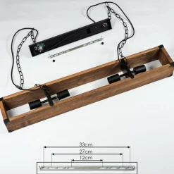 Suspension Olomouc Écru, Noir, 4 lumières