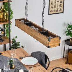 Suspension Olomouc Écru, Noir, 4 lumières