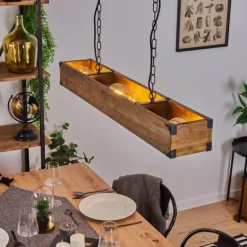 Suspension Olomouc Écru, Noir, 4 lumières