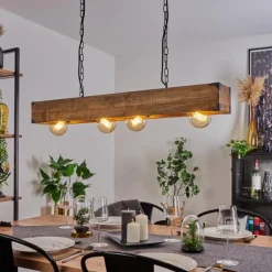 Suspension Olomouc Écru, Noir, 4 lumières