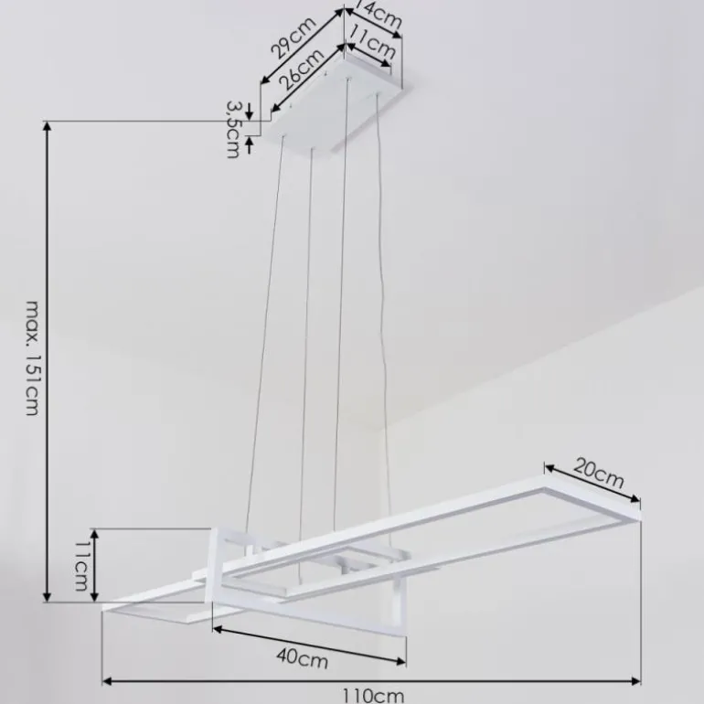 Suspension Omega LED Blanc, 1 lumière