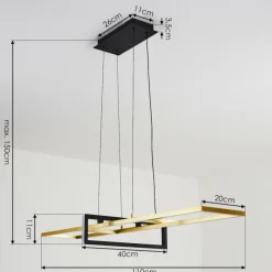 Suspension Omega LED Noir, 1 lumière
