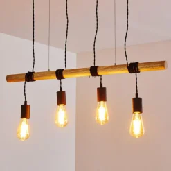 Suspension Oostkapelle Noir, 4 lumières