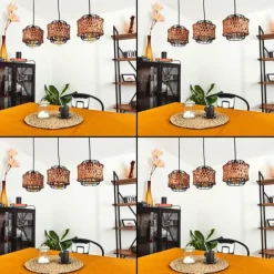 Suspension Otta Noir, 3 lumières