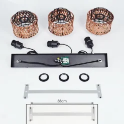 Suspension Otta Noir, 3 lumières