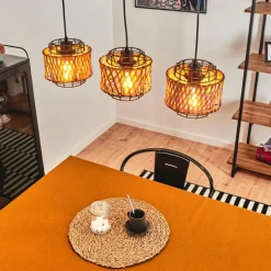 Suspension Otta Noir, 3 lumières