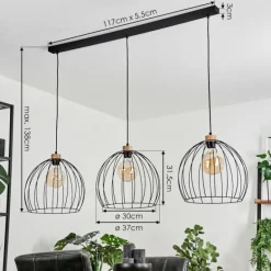 Suspension Pajalta Écru, 3 lumières