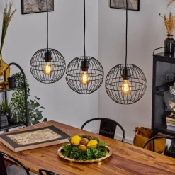 Suspension Pampanillo Noir, 3 lumières