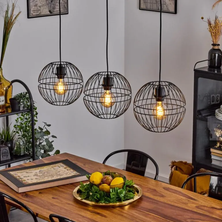 Suspension Pampanillo Noir, 3 lumières