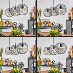 Suspension Pampanillo Noir, 3 lumières