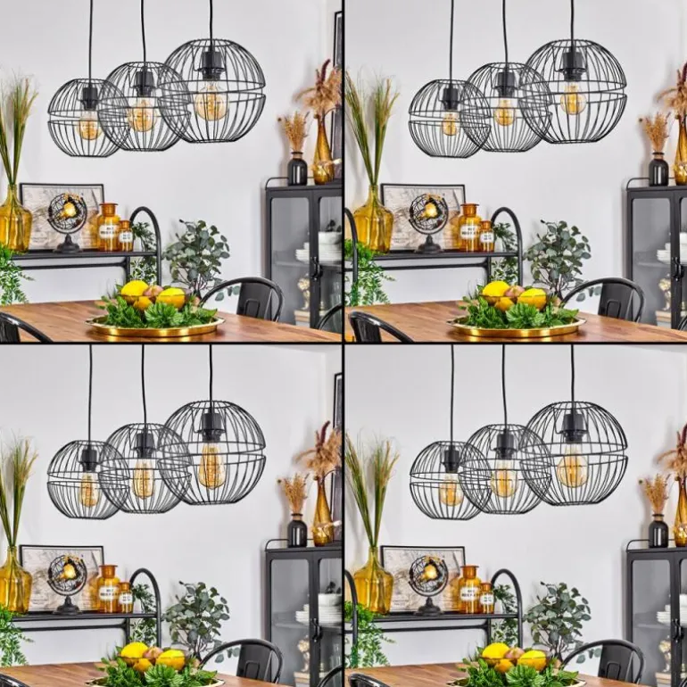 Suspension Pampanillo Noir, 3 lumières