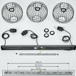 Suspension Pampanillo Noir, 3 lumières