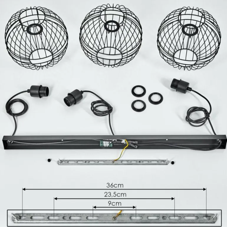 Suspension Pampanillo Noir, 3 lumières