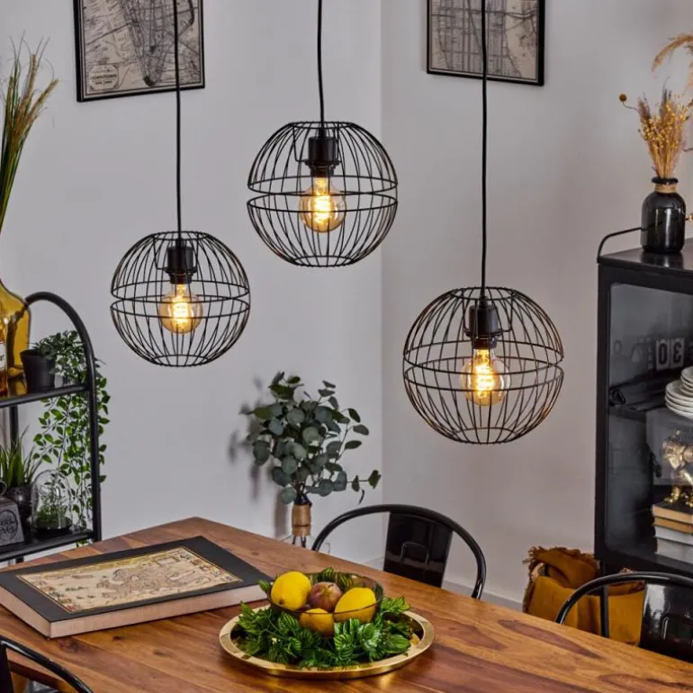 Suspension Pampanillo Noir, 3 lumières