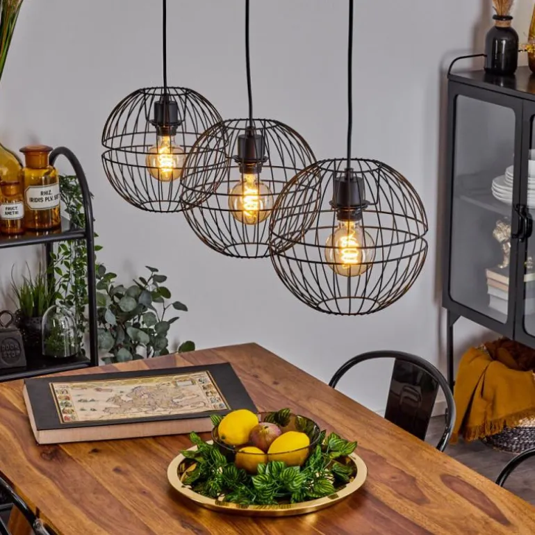 Suspension Pampanillo Noir, 3 lumières