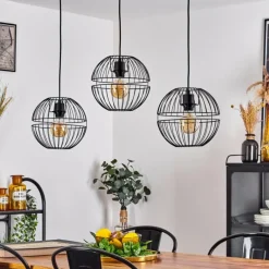 Suspension Pampanillo Noir, 3 lumières