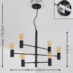 Suspension Pamunkey Noir, 6 lumières