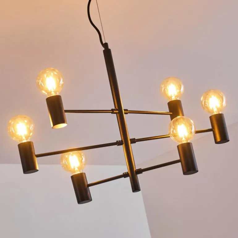 Suspension Pamunkey Noir, 6 lumières