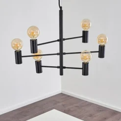 Suspension Pamunkey Noir, 6 lumières