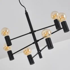 Suspension Pamunkey Noir, 6 lumières