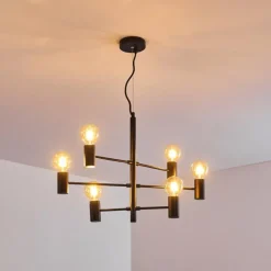 Suspension Pamunkey Noir, 6 lumières