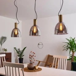 Suspension Panuhe Laiton, 3 lumières