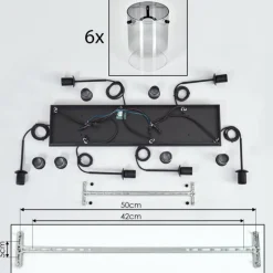 Suspension Parane Clair, Fumé, 6 lumières