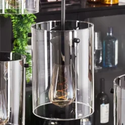 Suspension Parane Clair, Fumé, 6 lumières