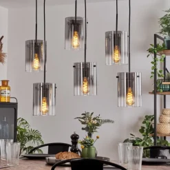 Suspension Parane Clair, Fumé, 6 lumières