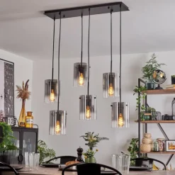 Suspension Parane Clair, Fumé, 6 lumières