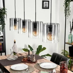 Suspension Parane Clair, Fumé, 4 lumières