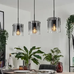 Suspension Parane Clair, Fumé, 3 lumières