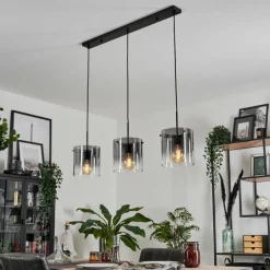 Suspension Parane Clair, Fumé, 3 lumières