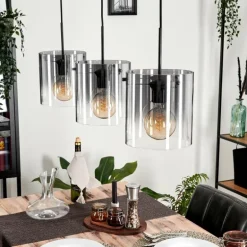 Suspension Parane Clair, Fumé, 3 lumières
