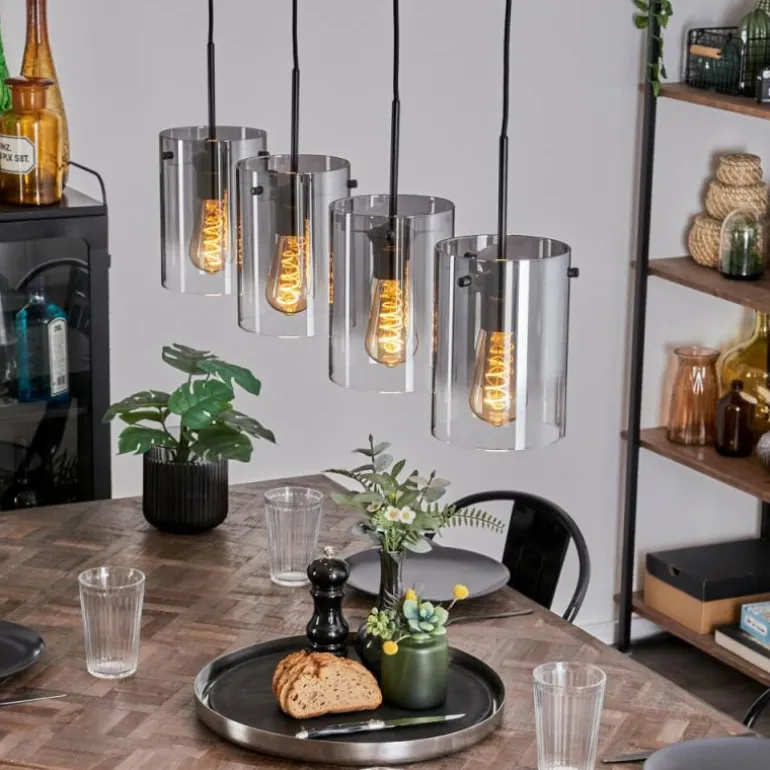 Suspension Parane Clair, Fumé, 4 lumières