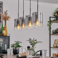 Suspension Parane Clair, Fumé, 4 lumières