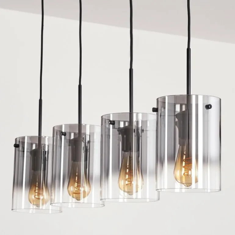 Suspension Parane Clair, Fumé, 4 lumières