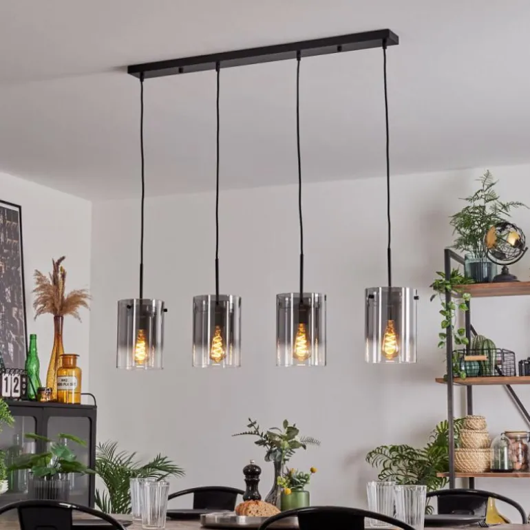 Suspension Parane Clair, Fumé, 4 lumières