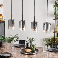 Suspension Parane Clair, Fumé, 4 lumières