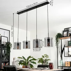 Suspension Parane Fumé, 4 lumières