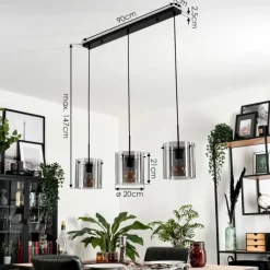 Suspension Parane Fumé, 3 lumières