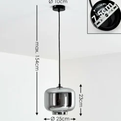 Suspension Patterson Noir, 1 lumière