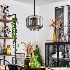 Suspension Patterson Noir, 1 lumière