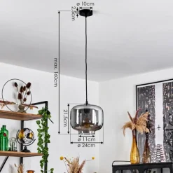 Suspension Patterson Noir, 1 lumière