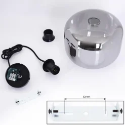 Suspension Patterson Noir, 1 lumière